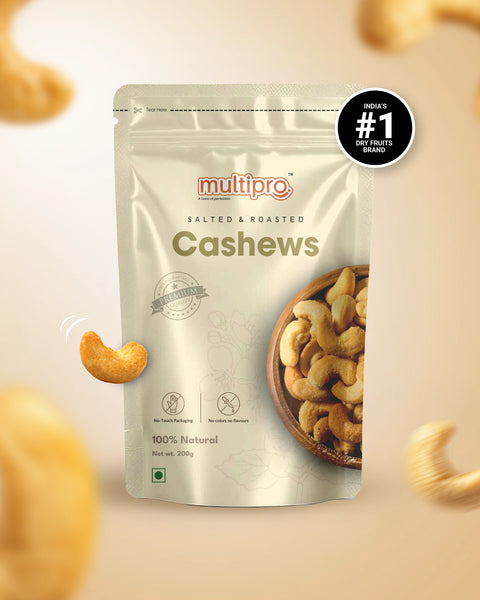 Multipro Salted & Roasted Cashews | 100% Natural | Premium Quality | No-Touch Packaging | 200g
