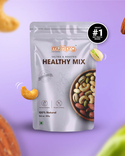 Multipro Salted & Roasted Healthy Mix | 100% Natural | Premium Quality | No-Touch Packaging | 200g