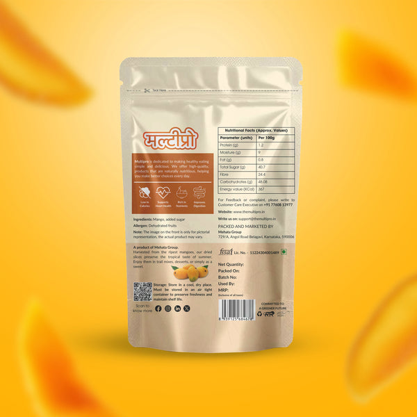 Multipro Sliced Dried Mango | 100% Natural | No-Touch Packaging | 150g