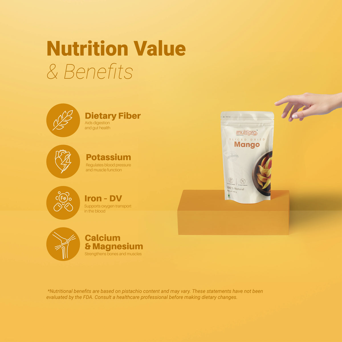 Multipro Sliced Dried Mango | 100% Natural | No-Touch Packaging | 150g