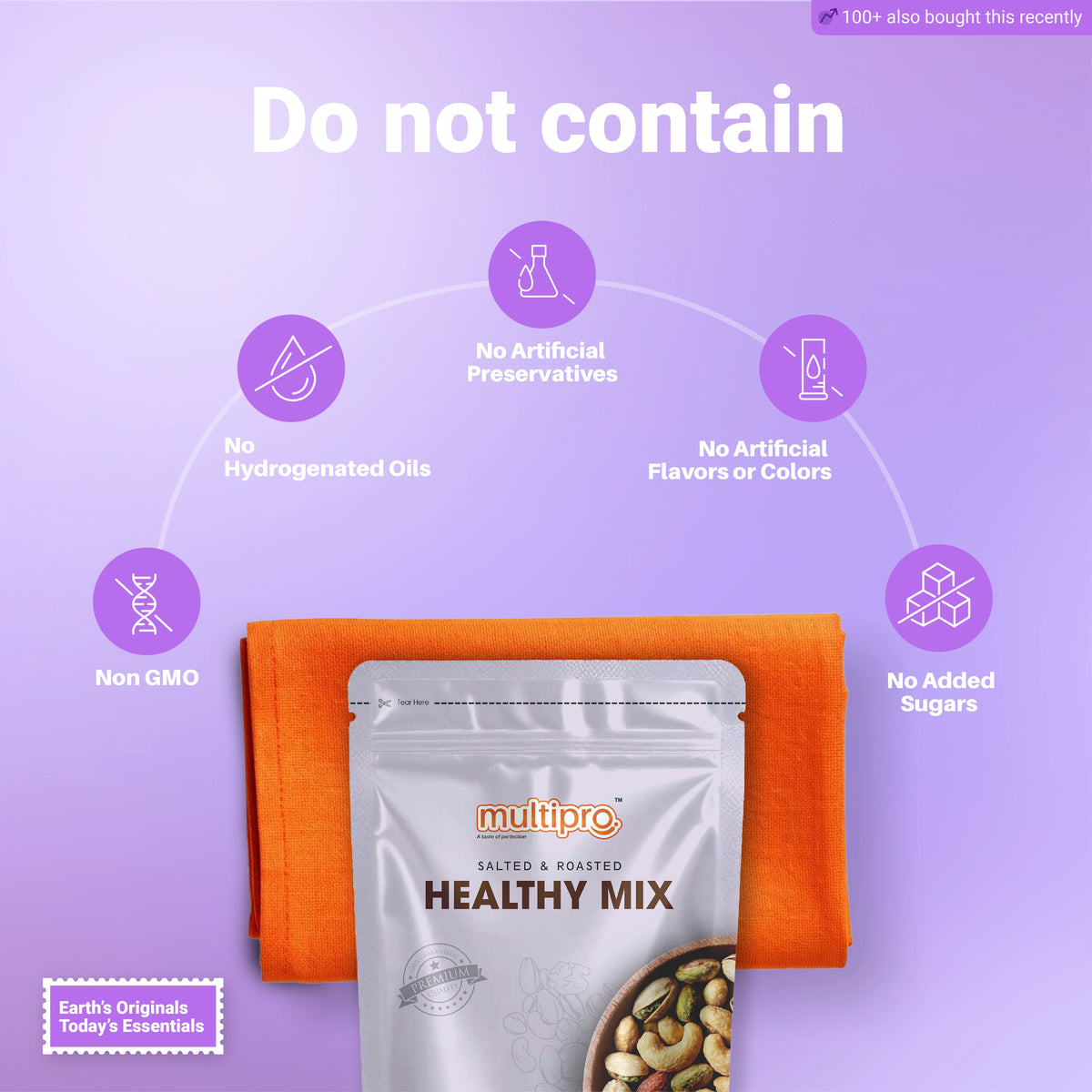 Multipro Salted & Roasted Healthy Mix | 100% Natural | Premium Quality | No-Touch Packaging | 200g