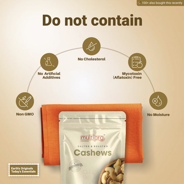 Multipro Roasted Almonds & Cashews Combo | 100% Natural | Oven Roasted | No-Touch Packaging | 2 x 200g Packs