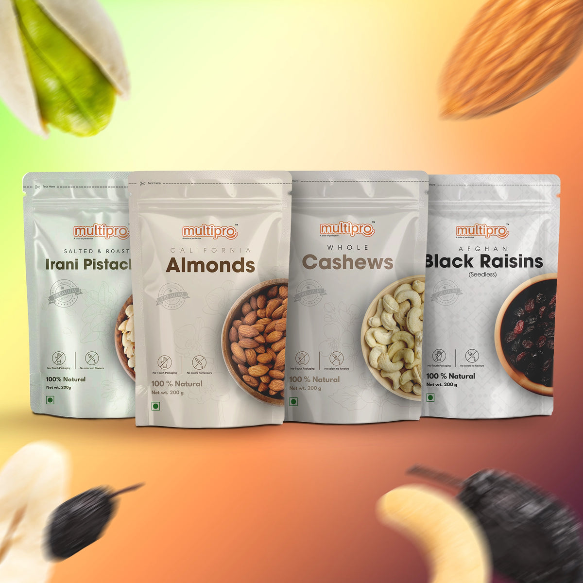 Multipro Royal Dry Fruit Mix | Pistachios, Almonds, Cashews & Afghan Black Raisins | 100% Natural | Premium Quality