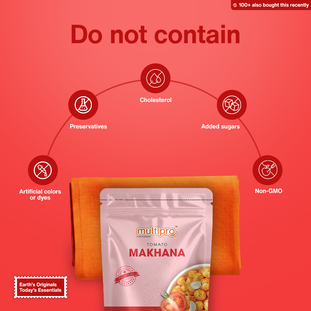 Tomato Makhana | Tangy & Savory | Oven Roasted | No-Touch Packaging | 70g