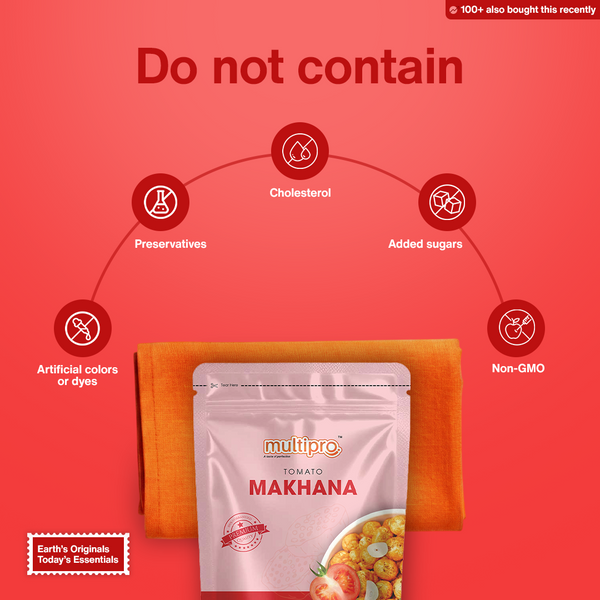 Tomato Makhana | Tangy & Savory | Oven Roasted | No-Touch Packaging | 70g