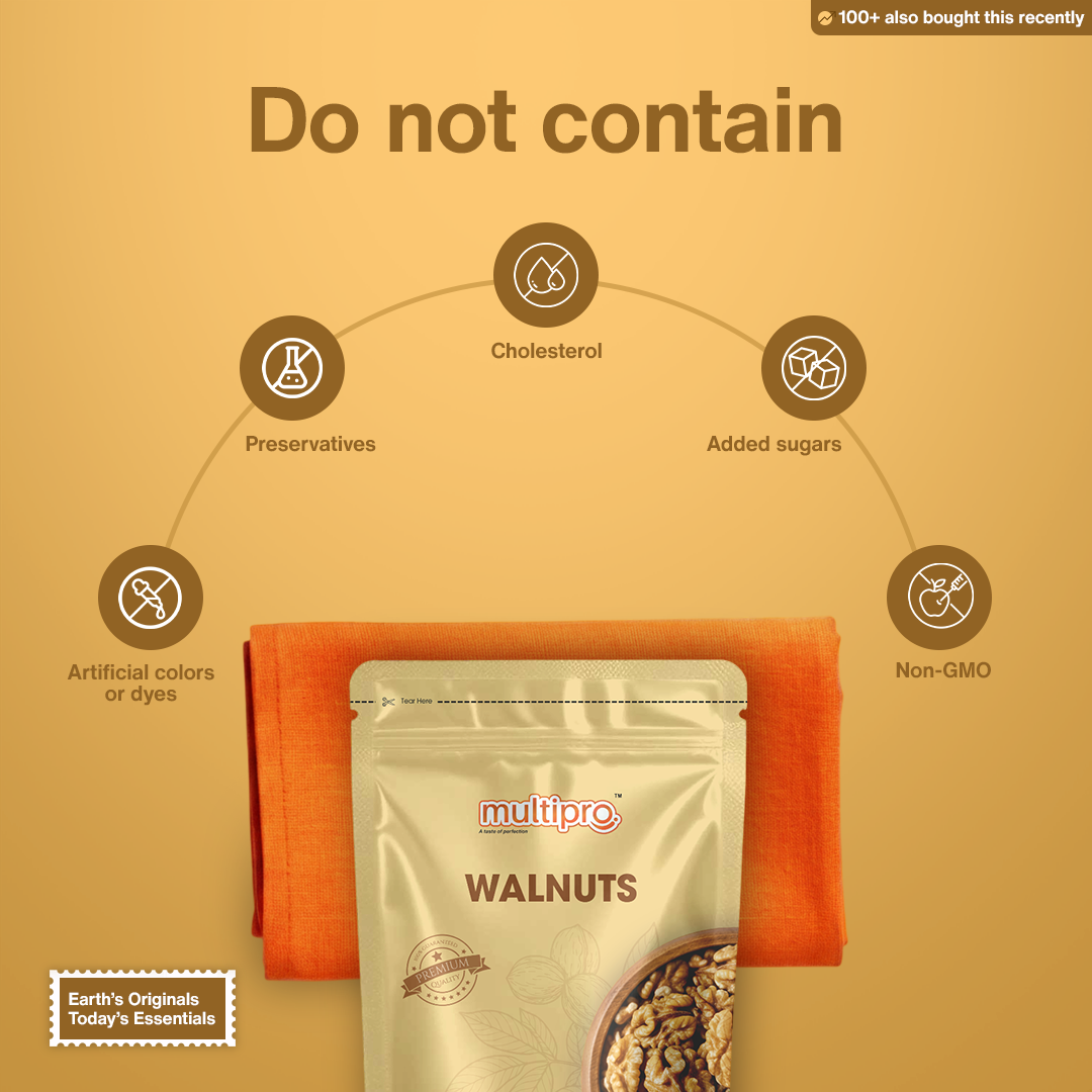Walnuts | Premium Whole Kernels | 100% Natural | No-Touch Packaging | 200g
